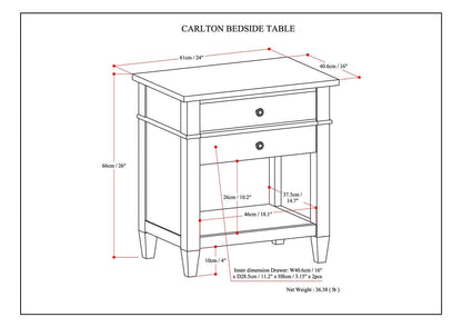 Carlton - Bedside Table - Distressed Grey image 8