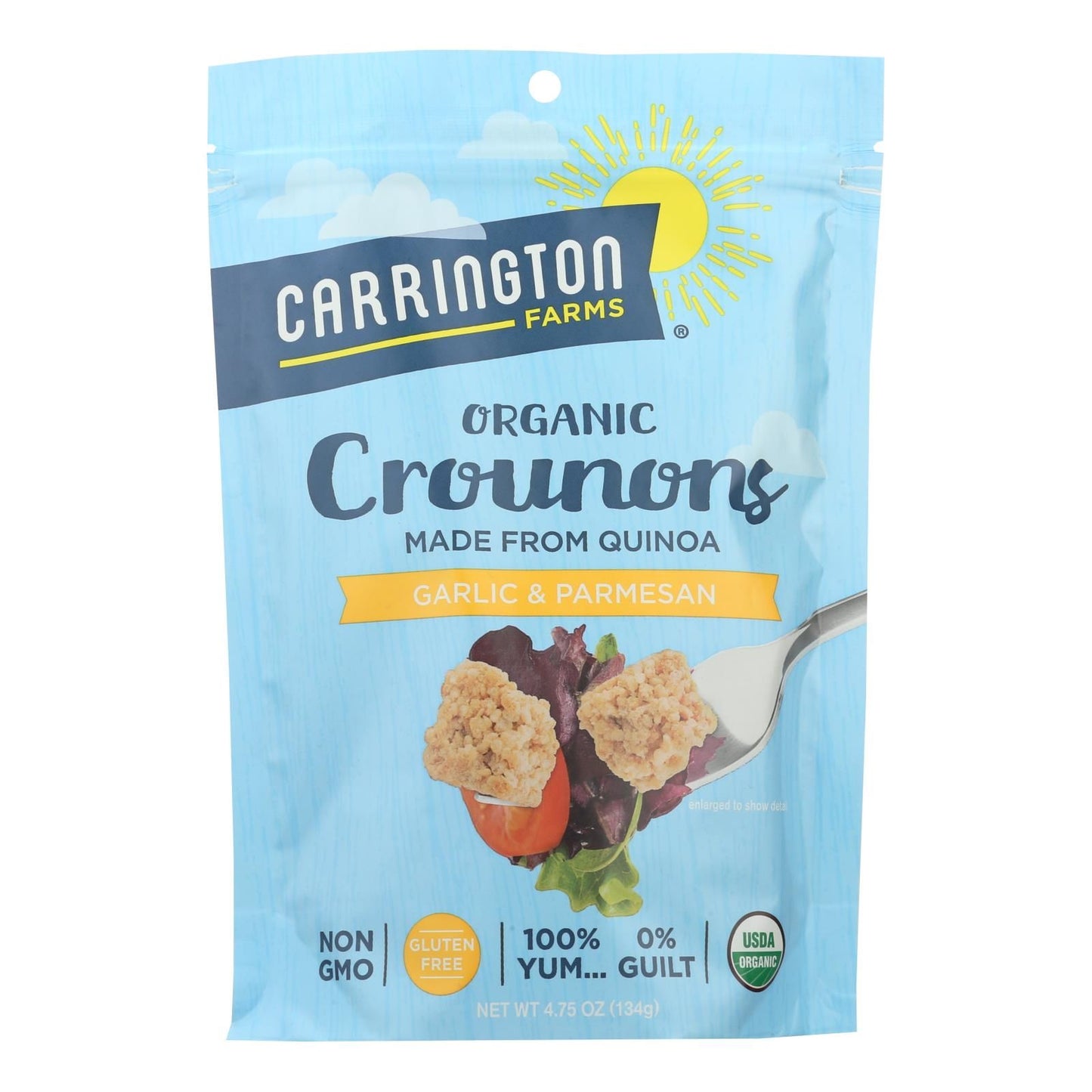 Carrington Farms&reg; Organic Crounons Garlic & Parmesan - Case Of 6 - 4.75 Oz image 1