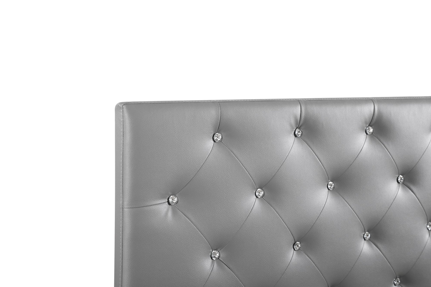 Casual Light Grey Upholstered Headboard King Size image 5