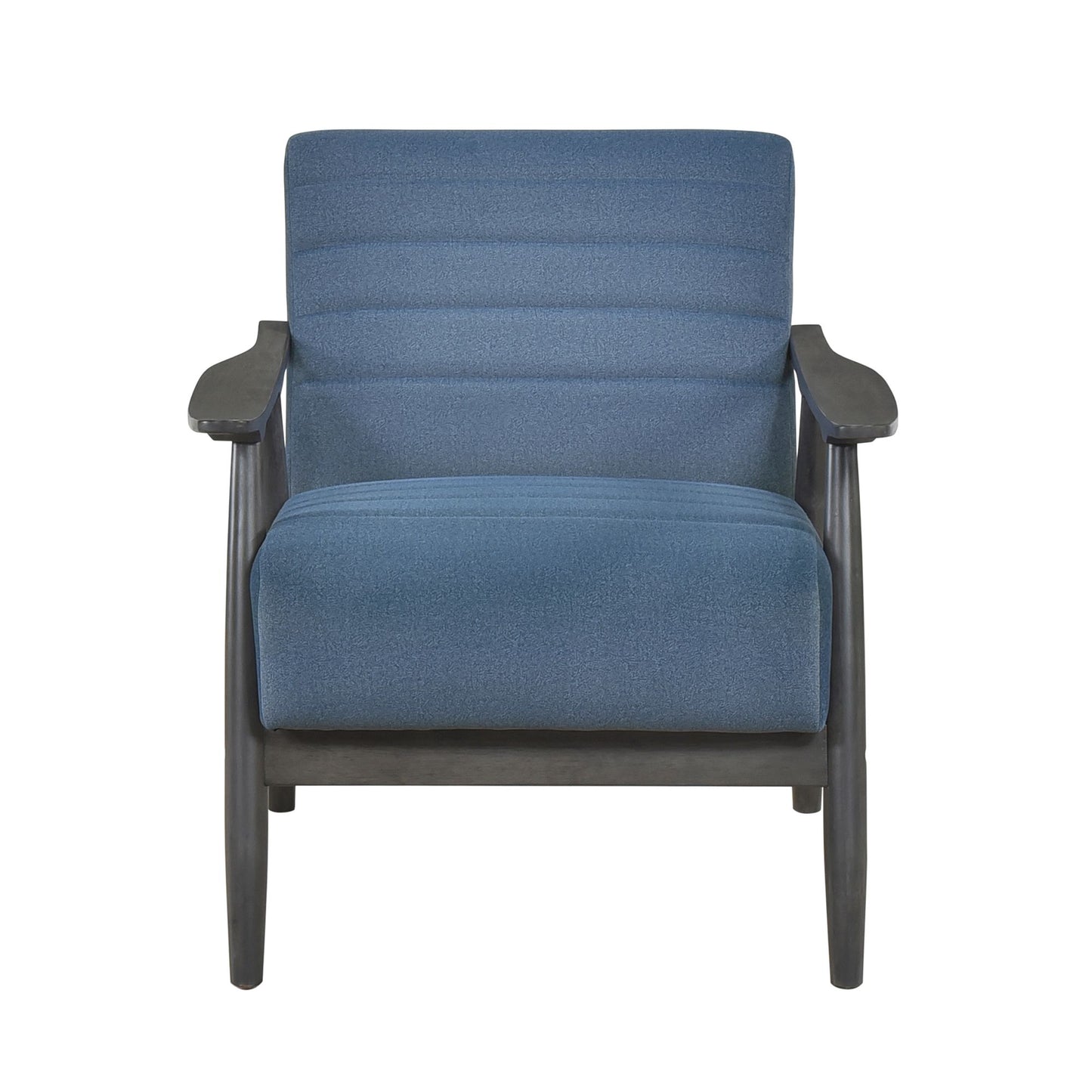 Casual Transitional Accent Chair 1pc Blue Fabric Upholstery Dark Gray Frame Solid Wood Living Room Furniture image 5