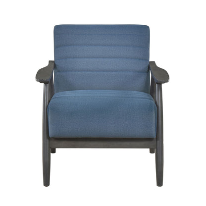 Casual Transitional Accent Chair 1pc Blue Fabric Upholstery Dark Gray Frame Solid Wood Living Room Furniture image 5