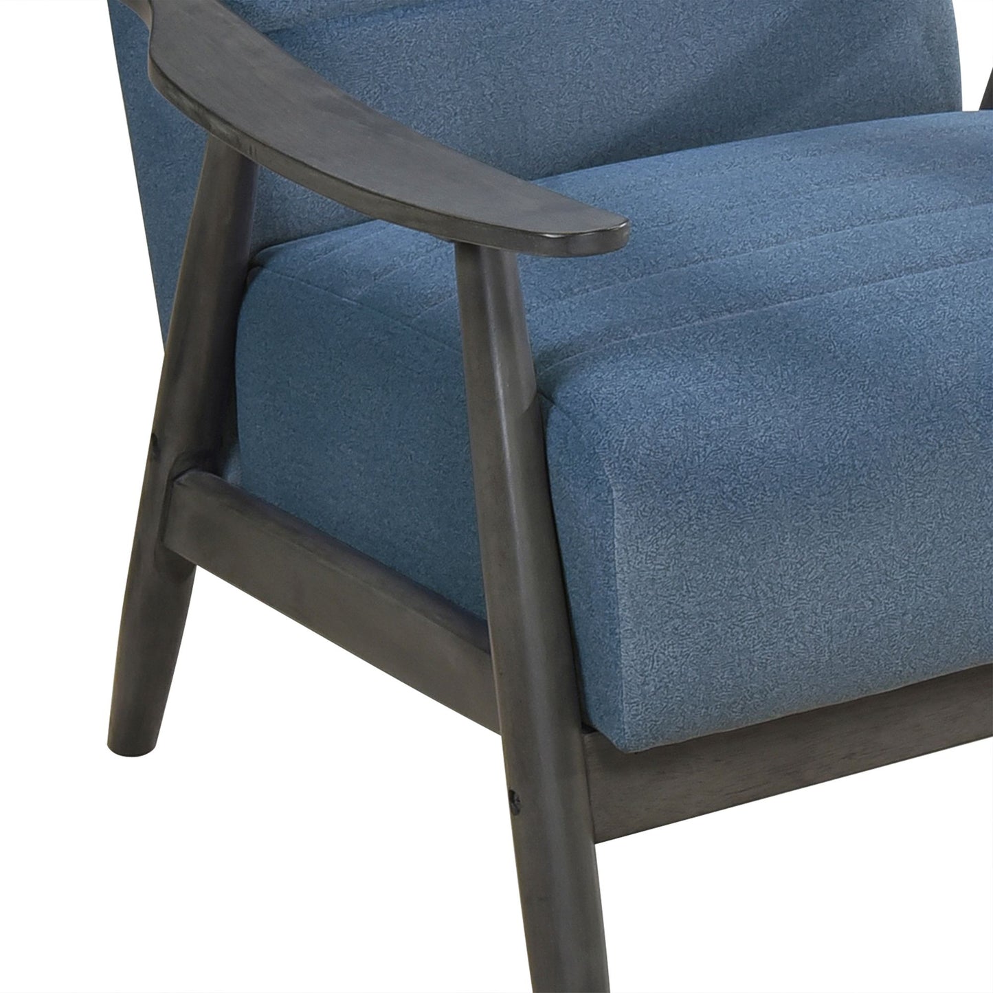 Casual Transitional Accent Chair 1pc Blue Fabric Upholstery Dark Gray Frame Solid Wood Living Room Furniture image 4