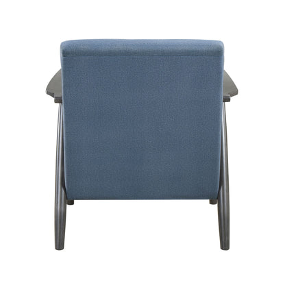 Casual Transitional Accent Chair 1pc Blue Fabric Upholstery Dark Gray Frame Solid Wood Living Room Furniture image 6