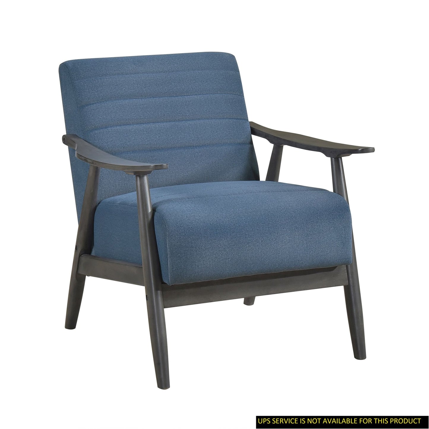 Casual Transitional Accent Chair 1pc Blue Fabric Upholstery Dark Gray Frame Solid Wood Living Room Furniture image 7