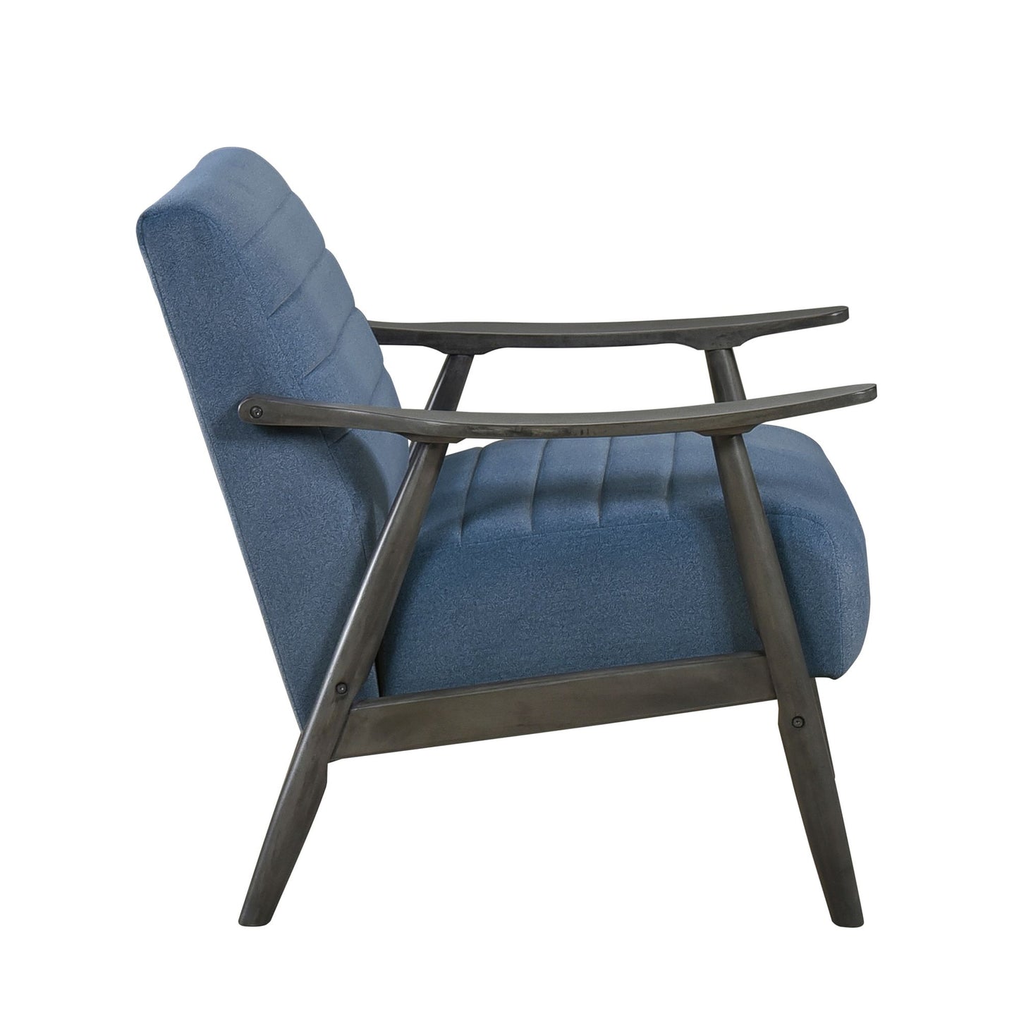 Casual Transitional Accent Chair 1pc Blue Fabric Upholstery Dark Gray Frame Solid Wood Living Room Furniture image 3