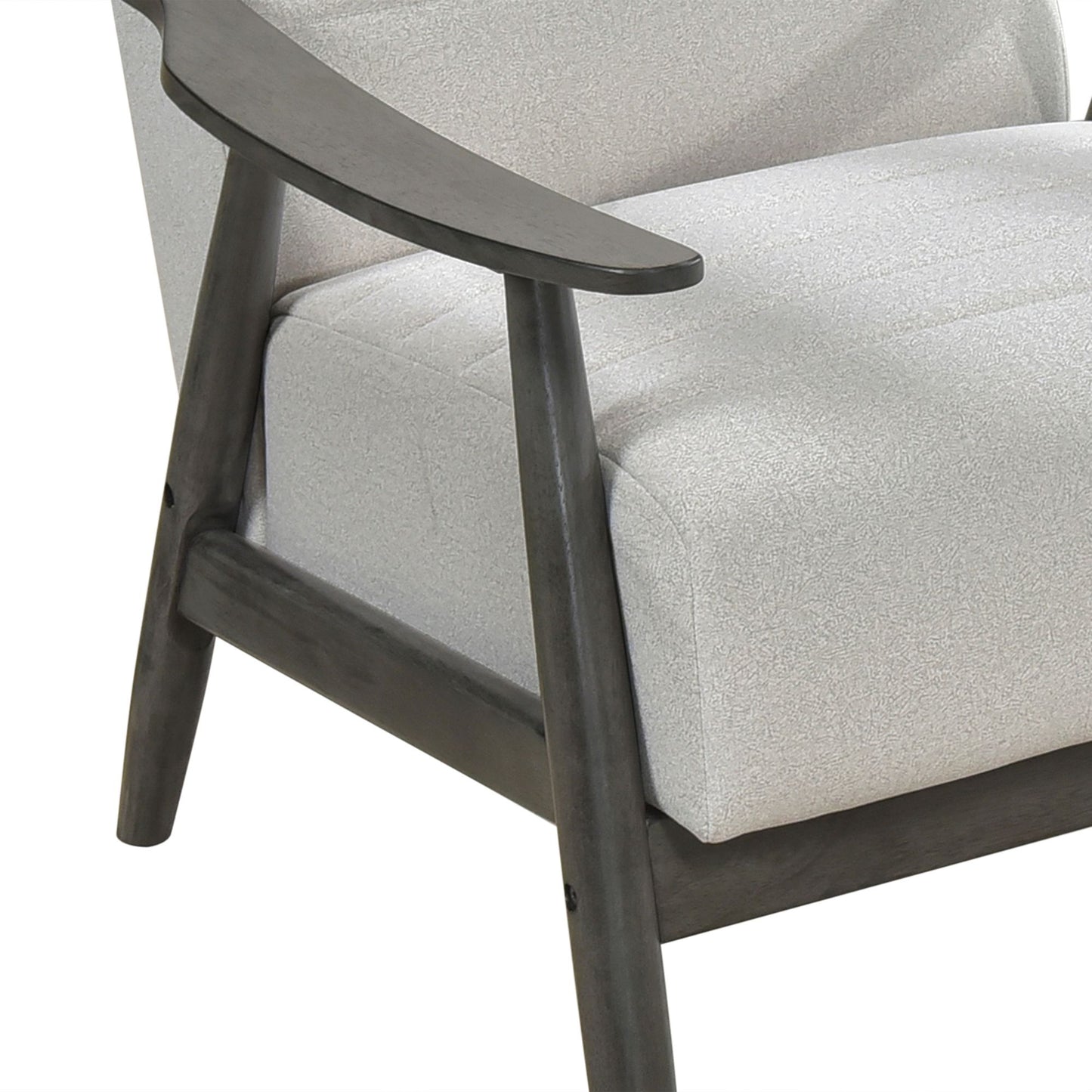 Casual Transitional Accent Chair 1pc Pearl-hued Fabric Upholstery Dark Gray Frame Solid Wood Living Room Furniture image 3