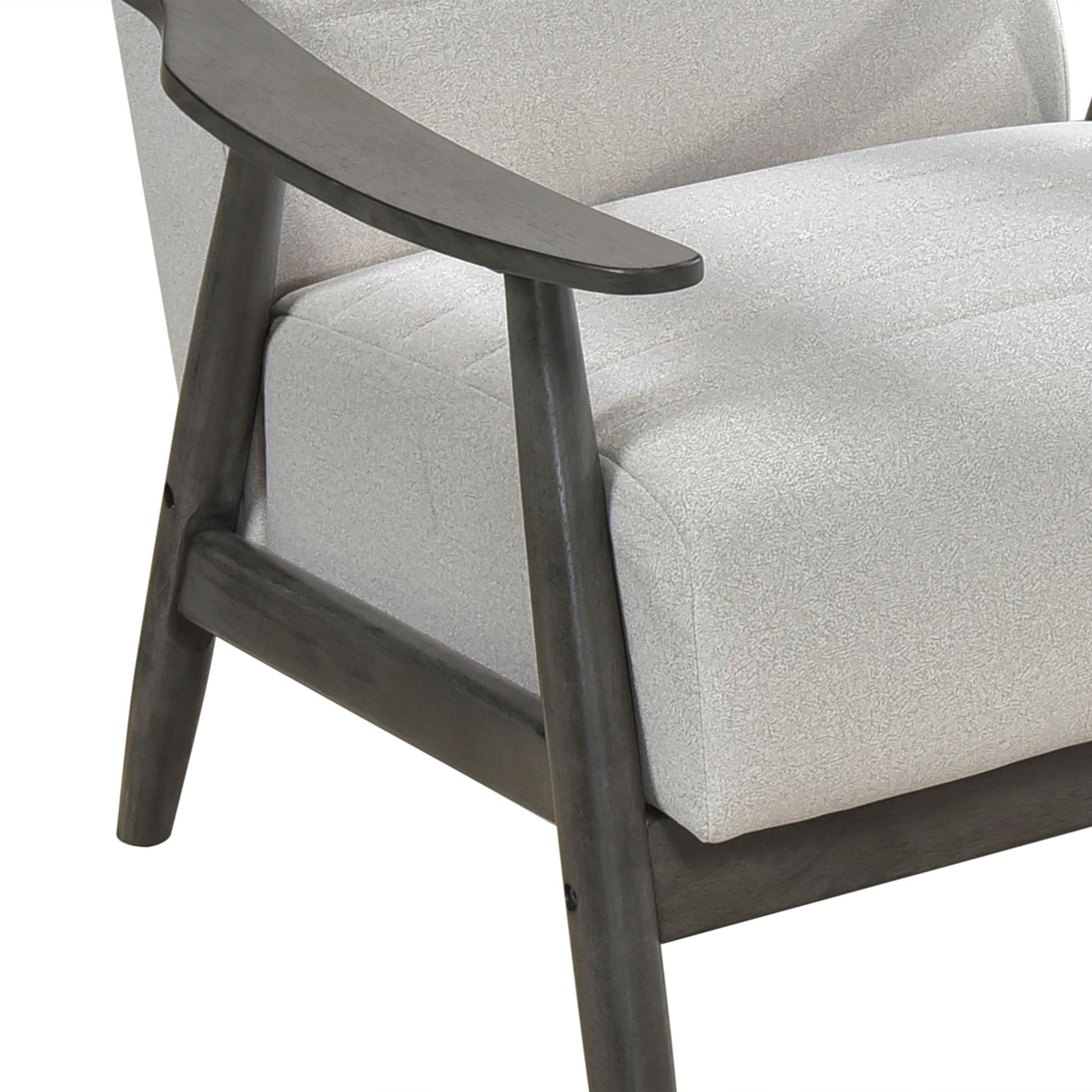 Casual Transitional Accent Chair 1pc Pearl-hued Fabric Upholstery Dark Gray Frame Solid Wood Living Room Furniture image 3