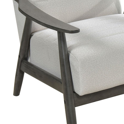 Casual Transitional Accent Chair 1pc Pearl-hued Fabric Upholstery Dark Gray Frame Solid Wood Living Room Furniture image 3
