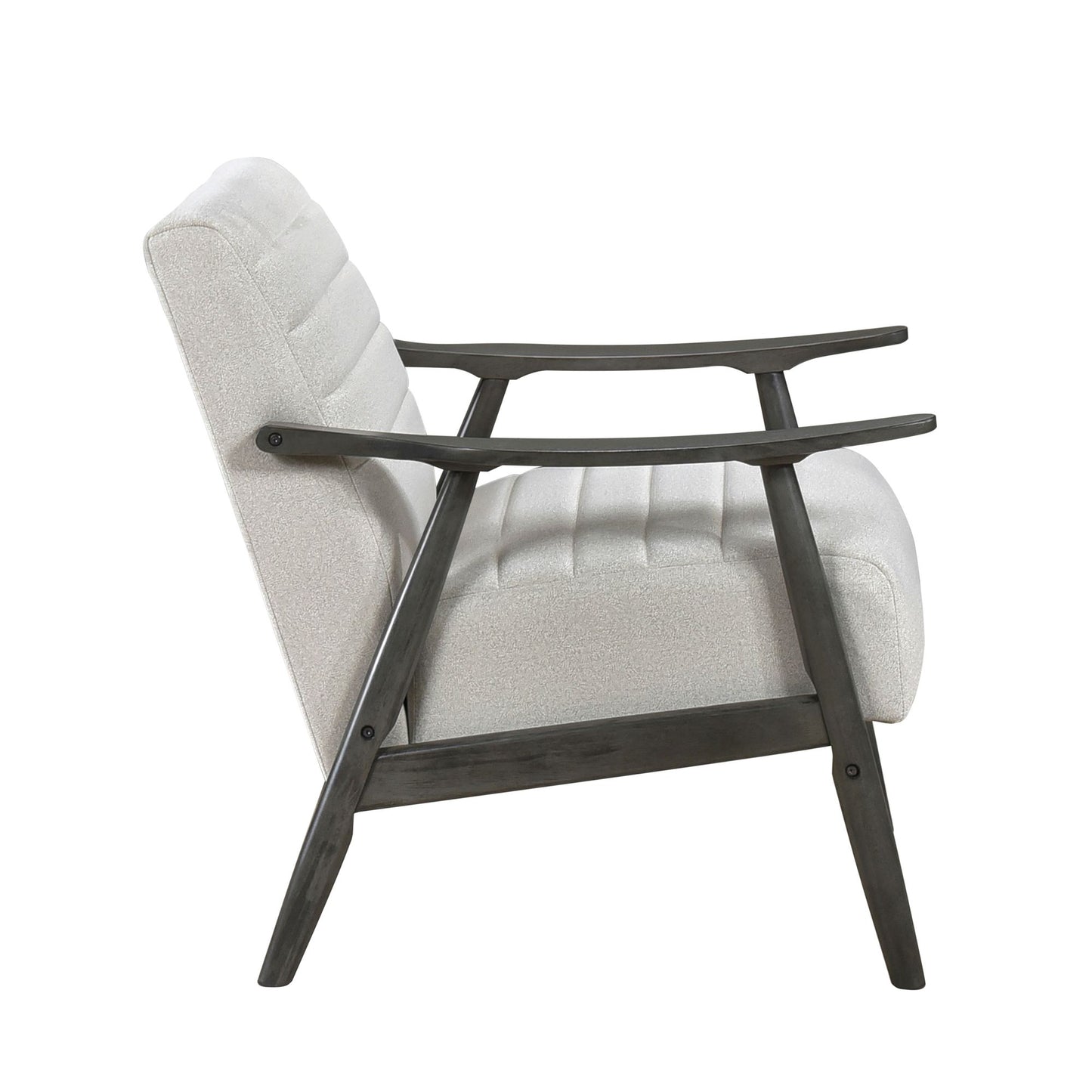 Casual Transitional Accent Chair 1pc Pearl-hued Fabric Upholstery Dark Gray Frame Solid Wood Living Room Furniture image 4