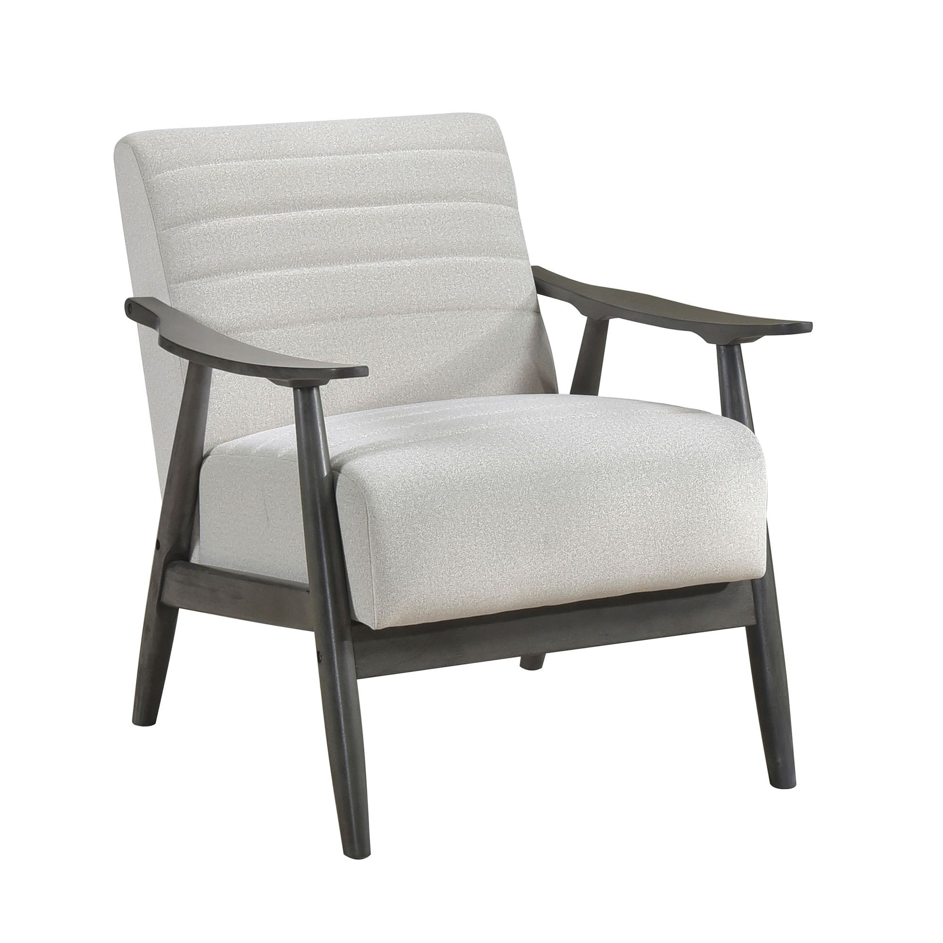 Casual Transitional Accent Chair 1pc Pearl-hued Fabric Upholstery Dark Gray Frame Solid Wood Living Room Furniture image 1