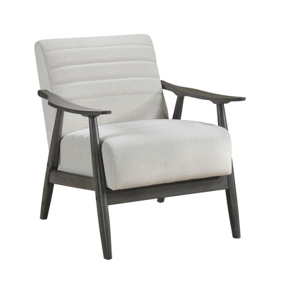 Casual Transitional Accent Chair 1pc Pearl-hued Fabric Upholstery Dark Gray Frame Solid Wood Living Room Furniture image 1