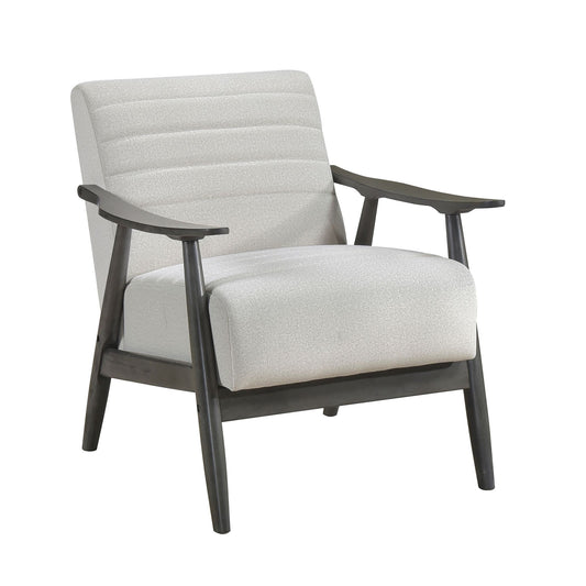 Casual Transitional Accent Chair 1pc Pearl-hued Fabric Upholstery Dark Gray Frame Solid Wood Living Room Furniture image 1