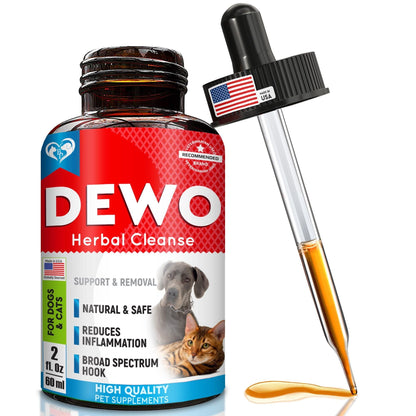 Cats and Dogs Liquid Herbal Medicine and Natural Broad Spectrum Treatment for Tapeworm Whipworm Roundworm and Hookworm P image 1