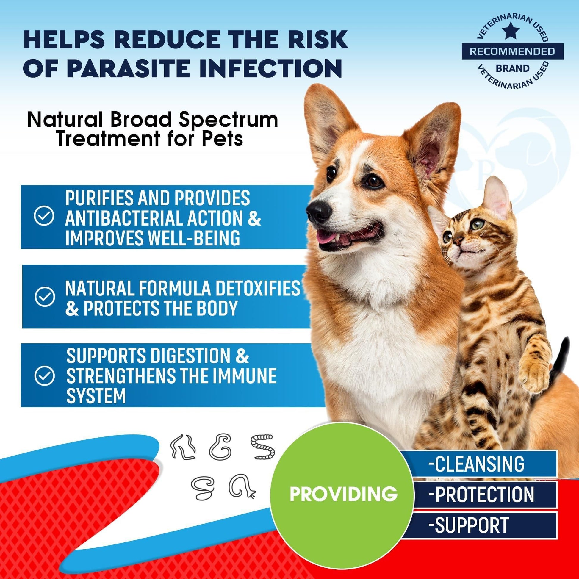 Cats and Dogs Liquid Herbal Medicine and Natural Broad Spectrum Treatment for Tapeworm Whipworm Roundworm and Hookworm P image 2