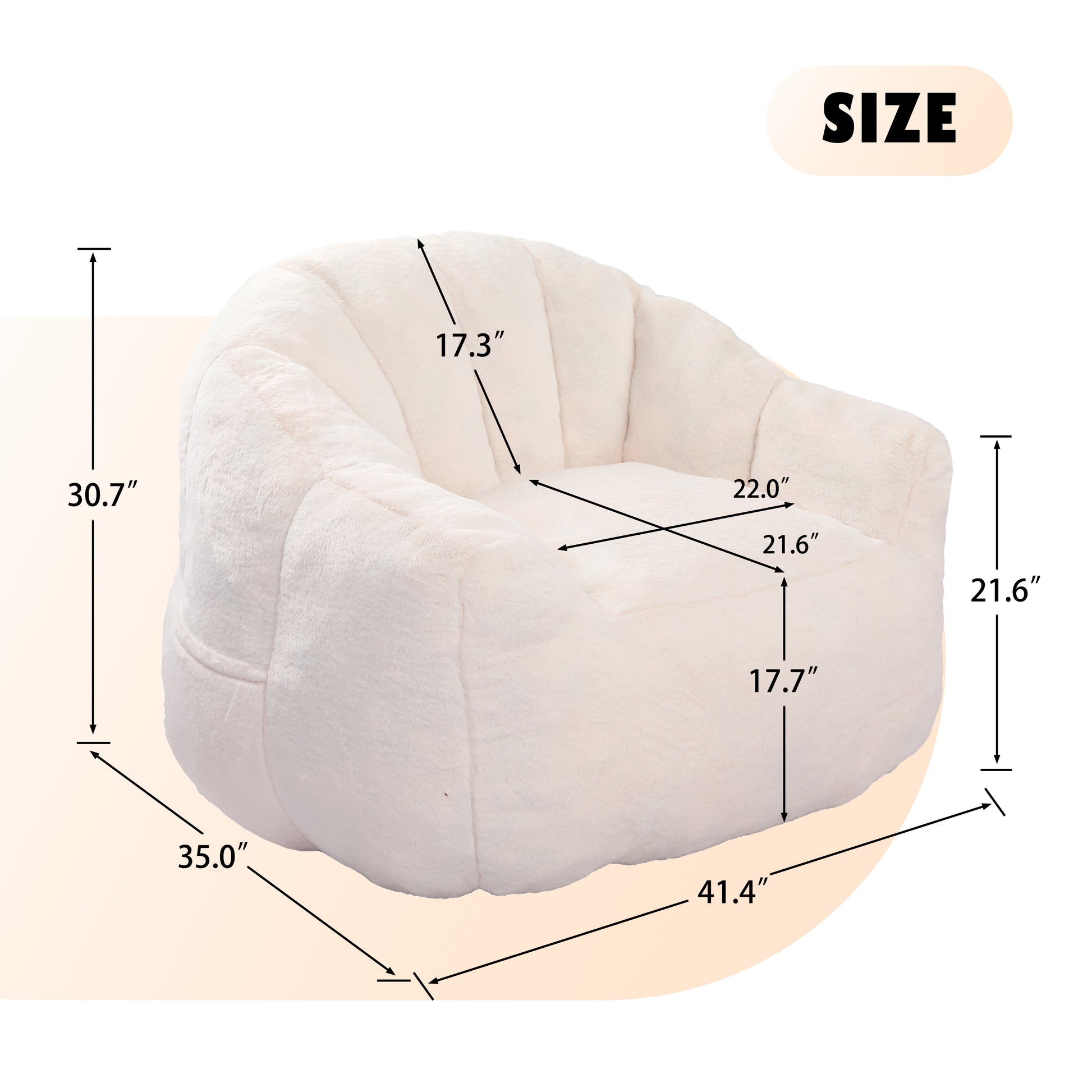 Bean Bag Chair, Bean Bag Sofa Chair with Armrests Stuffed High-Density Foam, Lazy Sofa Comfy Chairs BeanBag Chair for Adults in Living Room,Bedroom Reading image 5