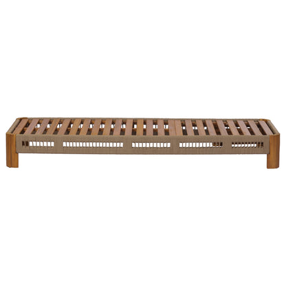 Acacia Wood Outdoor Chaise Lounge with Adjustable Backrest, Handwoven Rope Accents, Weather-Resistant Patio Recliner for Poolside, Backyard & Deck, Natural Wood Finish image 7