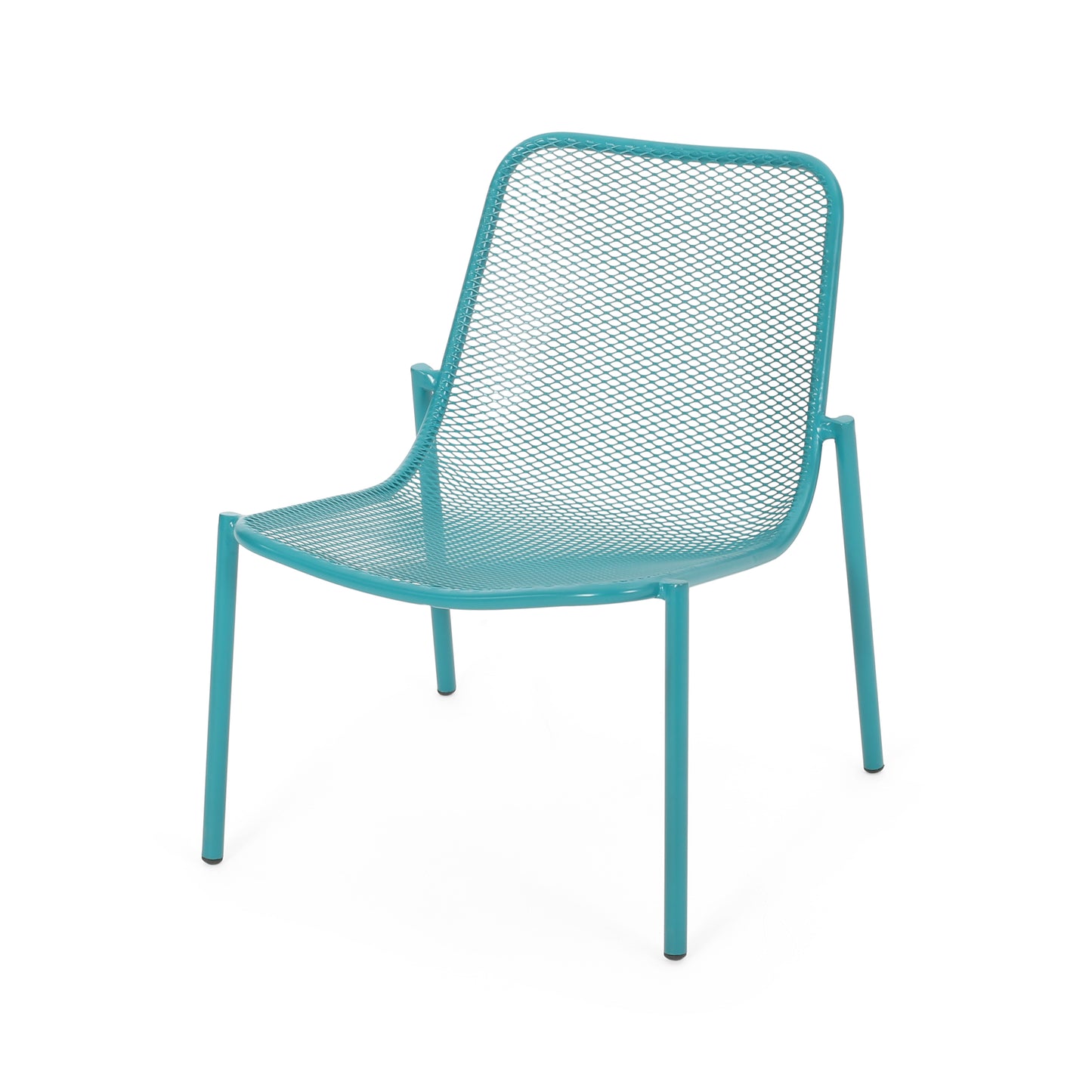 Kincaid Outdoor 3-Piece Conversation Set with IRON Frame - 2 Mesh Chairs & 1 Side Table, Matte Teal Finish image 7