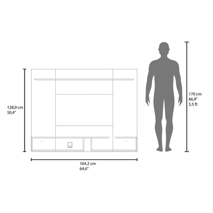 Aurevon 65" Floating TV Panel – Modern Entertainment Center with Storage Shelves image 7