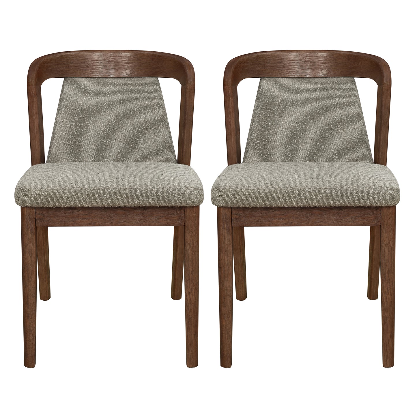 Upholstered Backrest Armless Dining Chairs (Walnut+Light Brown) image 1