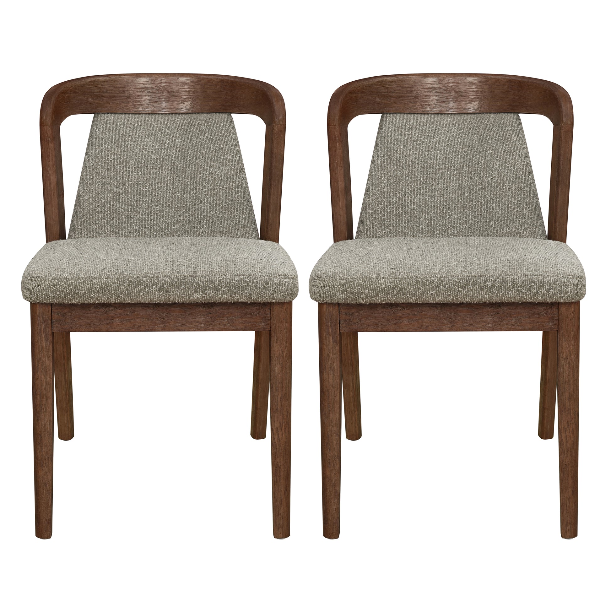 Upholstered Backrest Armless Dining Chairs (Walnut+Light Brown) image 1