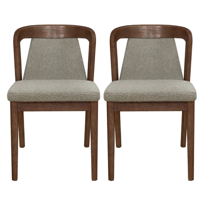 Upholstered Backrest Armless Dining Chairs (Walnut+Light Brown) image 1