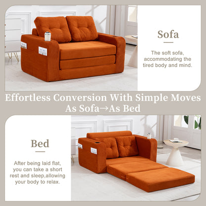 Convertible Sofa Bed,Expandable double Sofa Bed, 2 in 1 Convertible Sofa Bed, Fold Out Floor Couch with Pillows for Living Room Bedroom Lounge image 3
