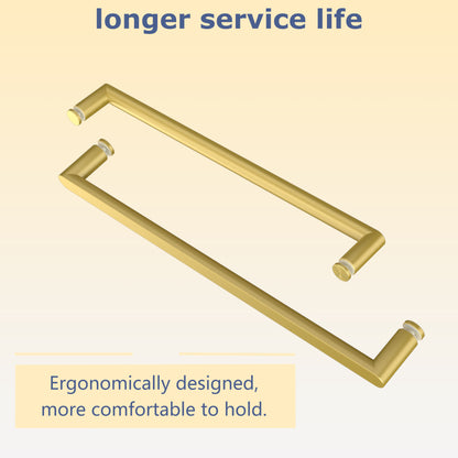 55"-60" W x 76" H Brushed Gold Reversible Installation Double Bypass Sliding Shower Door Easy Installation Frameless Shower Door,5/16"(8MM) Tempered Glass With Nano Explosion-proof Film image 7