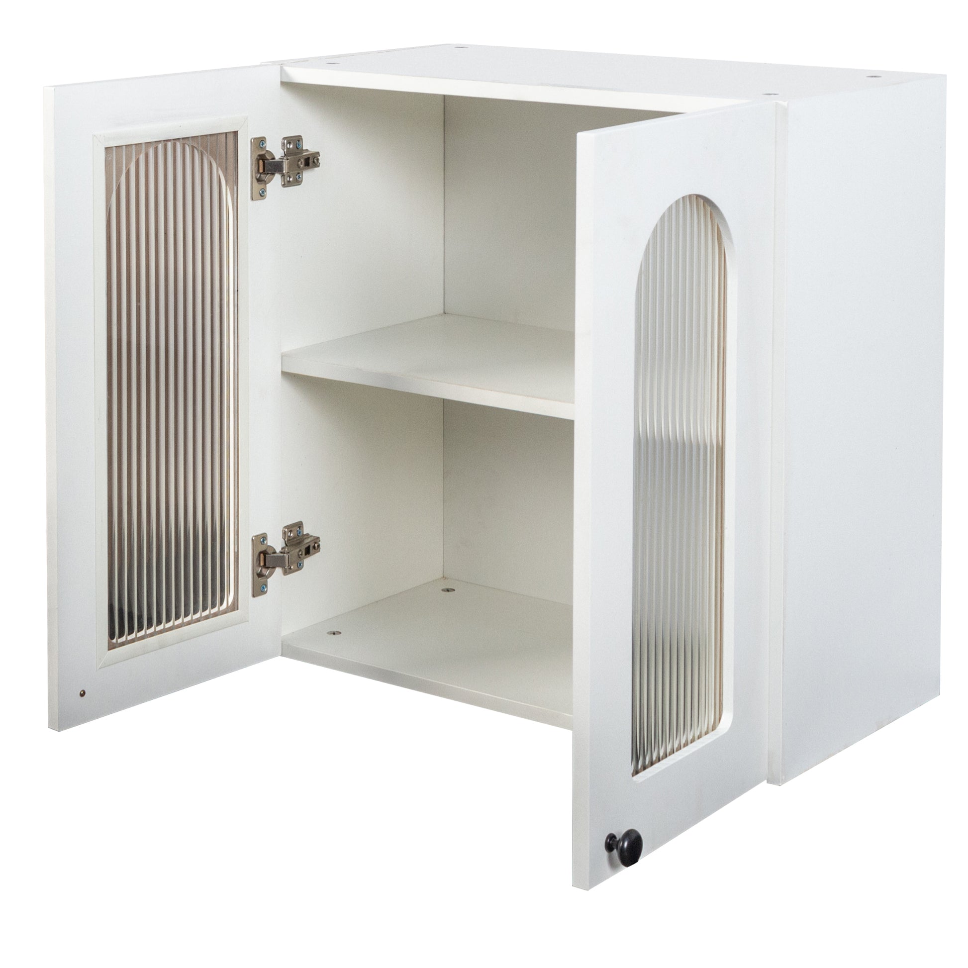 Wall Cabinet,Arched Glass door Display Wall Mounted Cabinet, Floating Cabinet with inadjustable Shelves for Kitchen,Bathroom,Living Room image 12