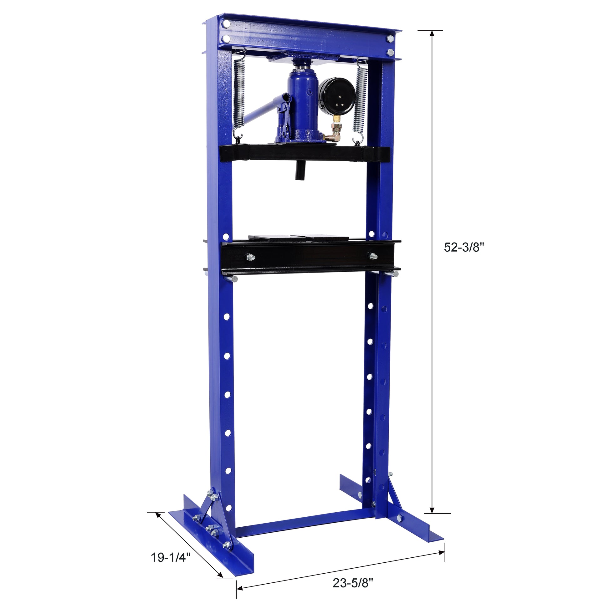12Ton Bottle Jack Shop Press with Gauge, Bend, Straighten, or Press Parts, Install Bearings, U-Joints, Bushings, Ball Joints, and Pulleys,Blue image 12