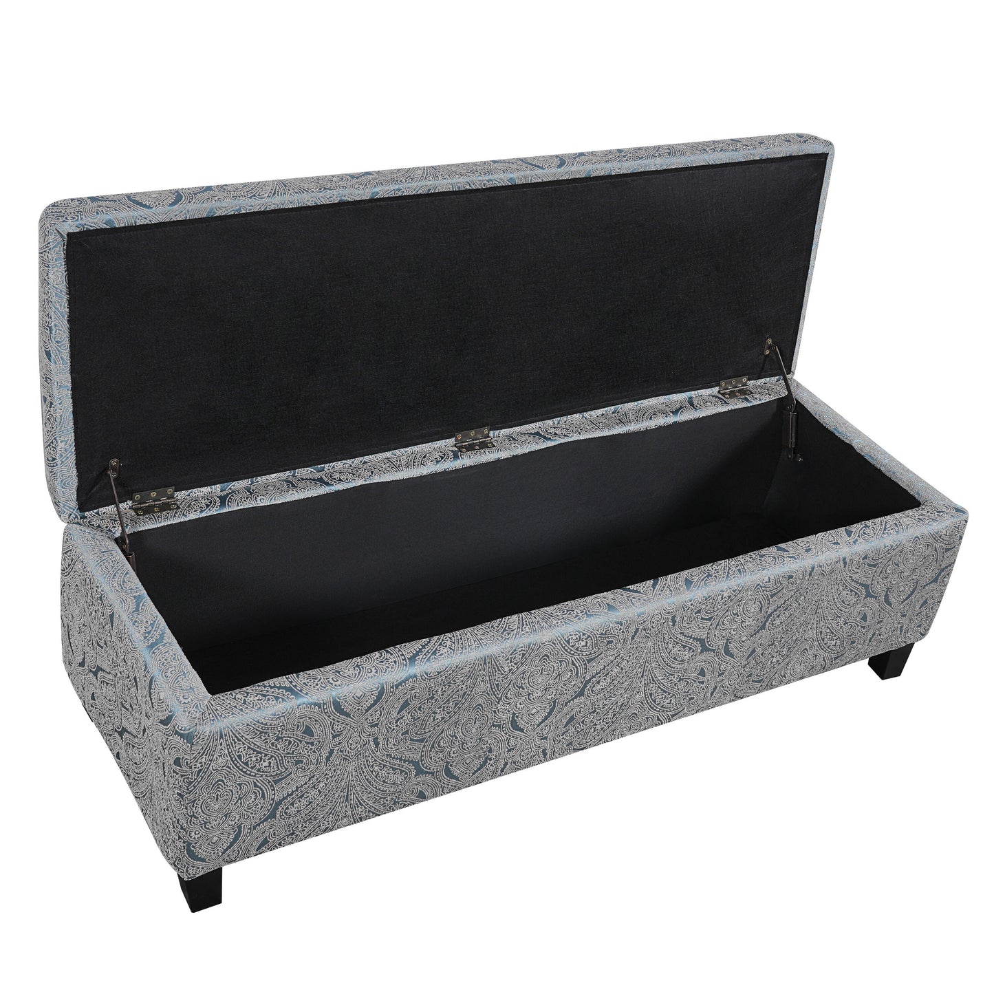 Indoor Jacquard Storage Ottoman Bench - Upholstered Entryway Bench with Hidden Storage, 300lbs Weight Capacity for Living Room, Bedroom & Hallway image 10