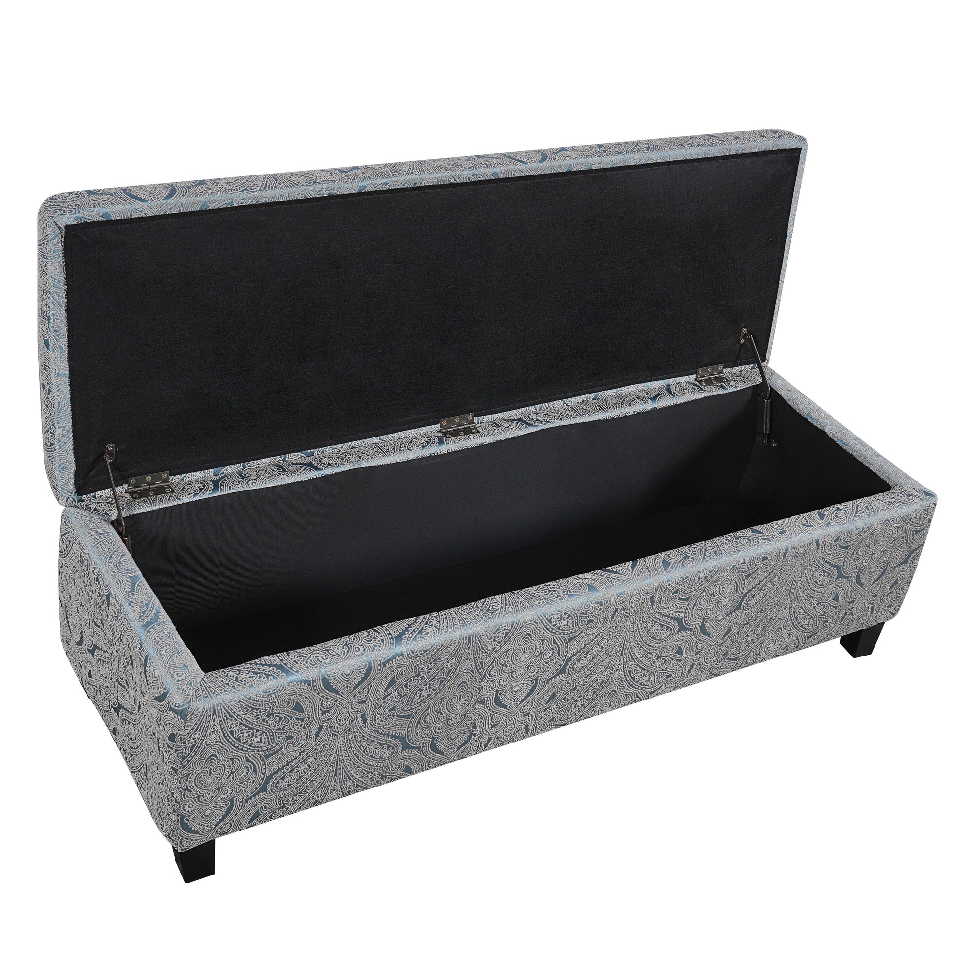 Indoor Jacquard Storage Ottoman Bench - Upholstered Entryway Bench with Hidden Storage, 300lbs Weight Capacity for Living Room, Bedroom & Hallway image 10