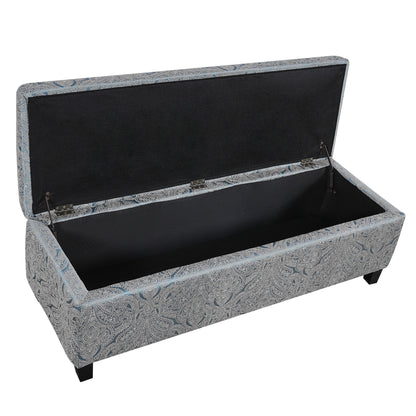 Indoor Jacquard Storage Ottoman Bench - Upholstered Entryway Bench with Hidden Storage, 300lbs Weight Capacity for Living Room, Bedroom & Hallway image 10