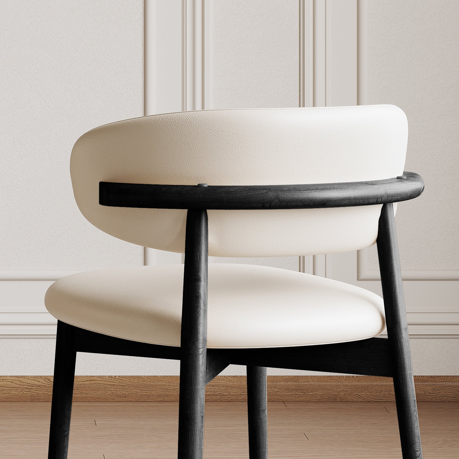Mid-Century Modern wood feet Dining Chair (Set of 2) – Stylish Wooden Chairs for Dining Room, Kitchen, or Living Room, Comfortable & Durable, Easy to Assemble (black) image 10