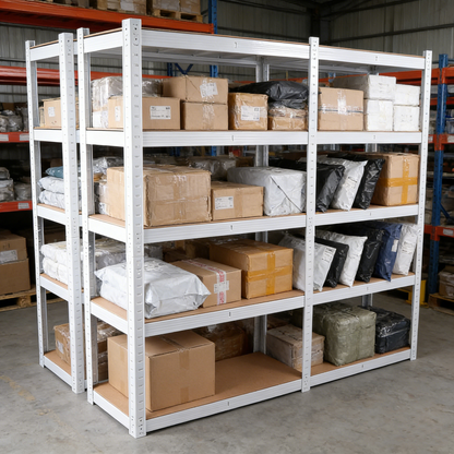 5 Tier Laminated White Metal Shelving Unit Adjustable Garage Storage Utility Rack Heavy Duty Shelves Organization Multipurpose Shelf Warehouse Basement Pantry 29" W x 12" D x 59" H 1Pack image 7