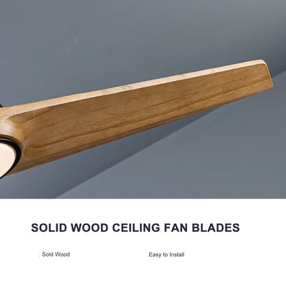 52 inch Decorative Ceiling Fan with Lights,3 Solid Wood Blade, Remote Control, 3CCT Dimmable LED, Timer, 6-Speed Reversible Motor Use for Living Room or Patio image 8