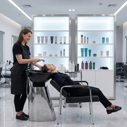 Reclining Shampoo Chairs for Salon-BLACK image 3