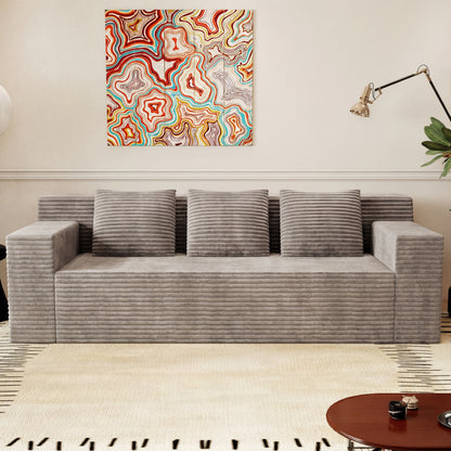 71" 3Setaser Sofa,Corduroy Fabric,Deep Seat Couches,Comfy Loveseat Sofa,No Assembly,1pcs for Living room, Bedroom,Conference room,Apartment image 1