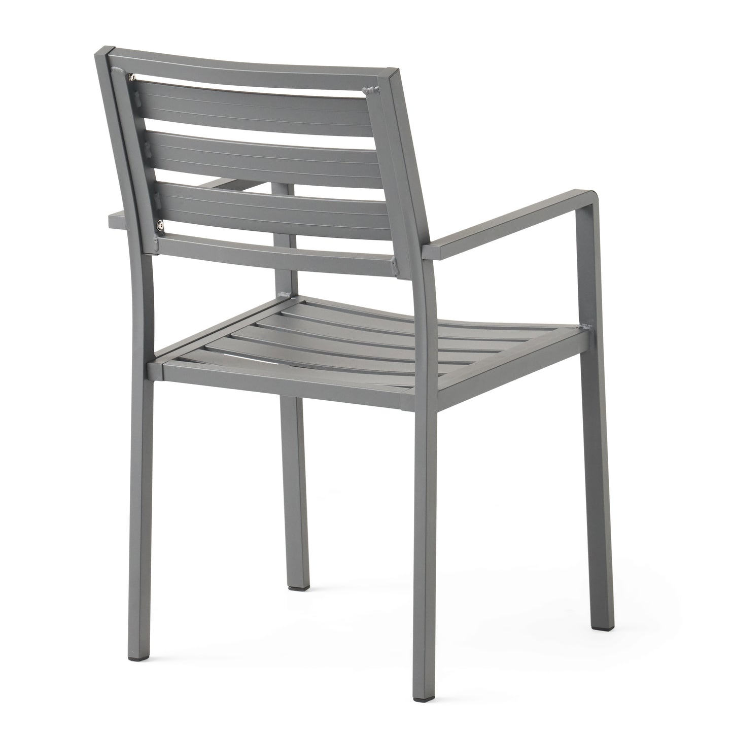 Outdoor Modern Aluminum Dining Chair (Set of 2), Gun Metal Gray image 7