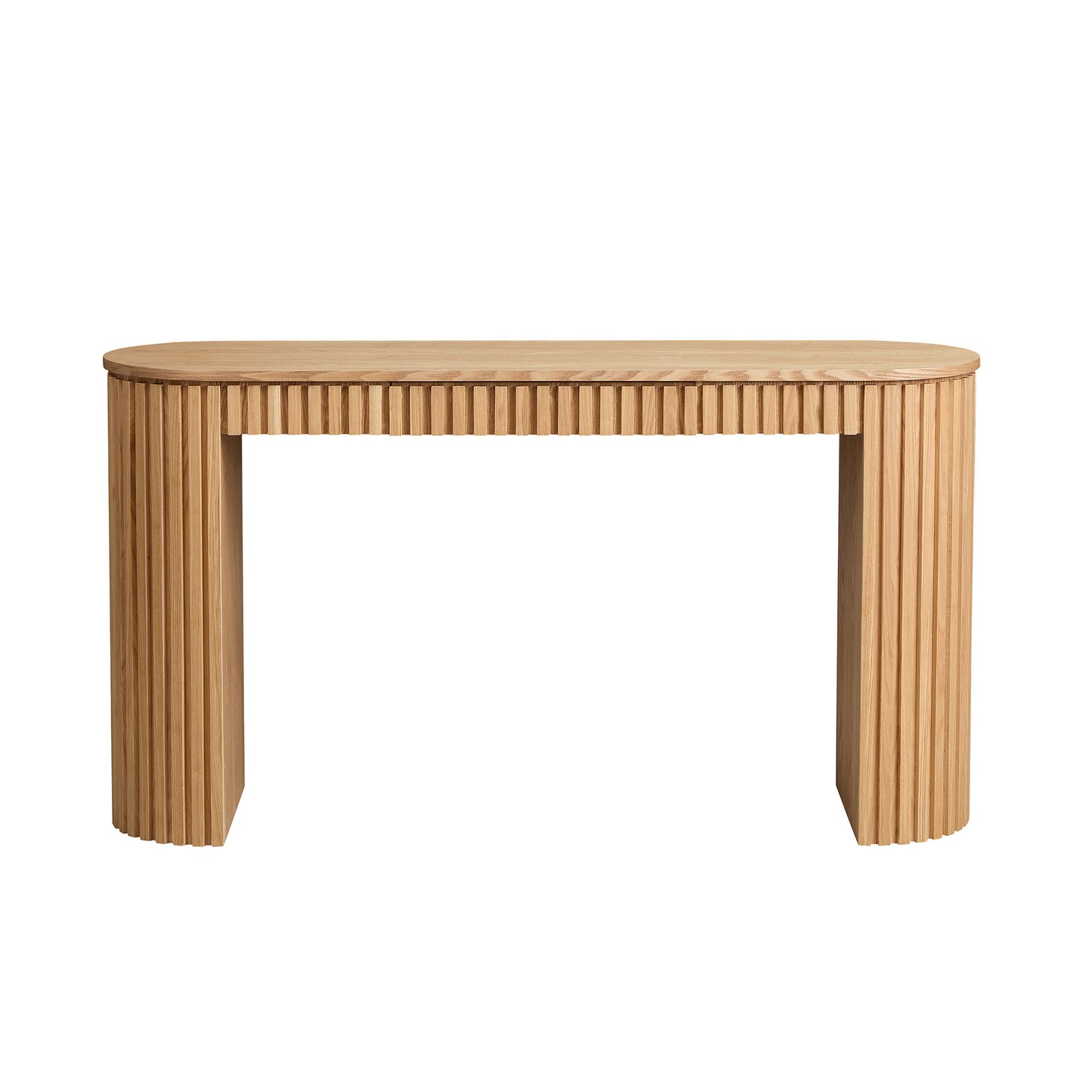 59.05'' Modern Console Table With Drawer for Entryway with Unique Vertical Stripe Design for Living Room Hallway Foyer Entrance Study,NATURE(Same Sku:W876P439955) image 2