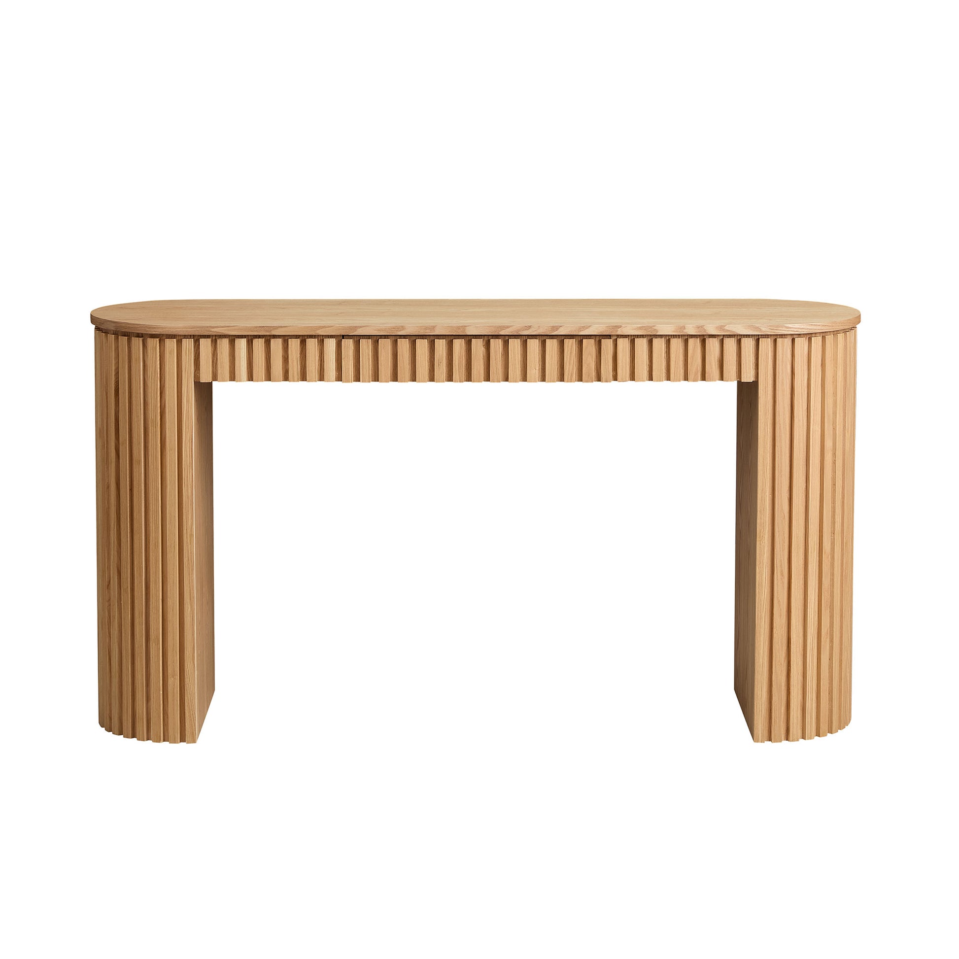 59.05'' Modern Console Table With Drawer for Entryway with Unique Vertical Stripe Design for Living Room Hallway Foyer Entrance Study,NATURE(Same Sku:W876P439955) image 2