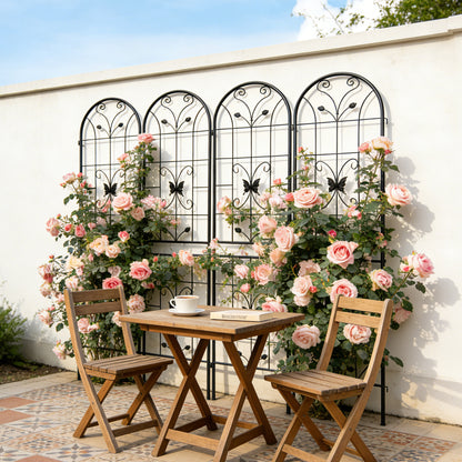 2 Pack Metal Garden Trellis 86.7" x 19.7" Rustproof Trellis for Climbing Plants Outdoor Flower Support Black image 7