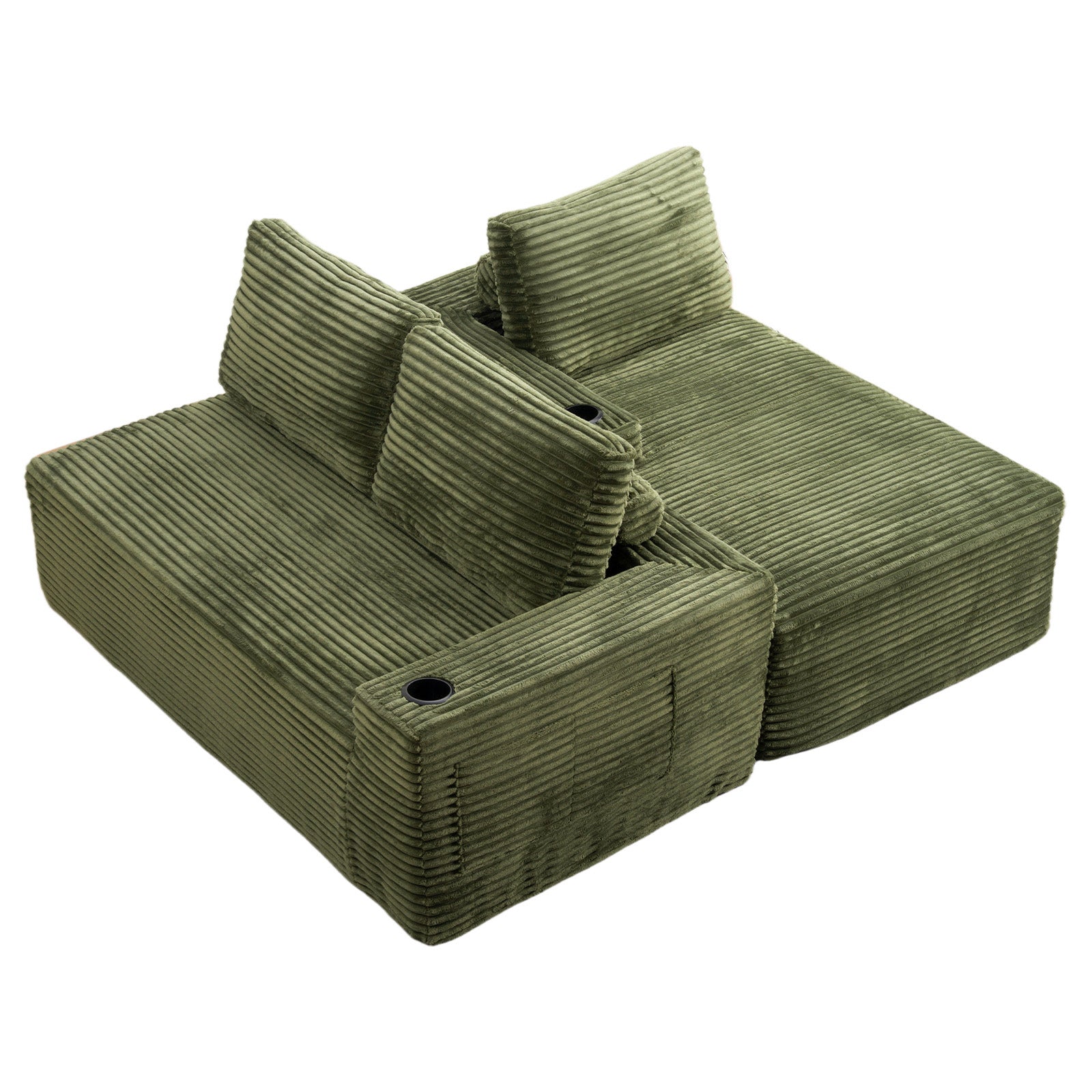 104 Inch Cloud Sectional Couch,Modern Modular Sectional Sofa with Deep Seat,Corduroy Boneless Couches with L-Shape Chaise for Living Room Bedroom,No Assembly Required image 4