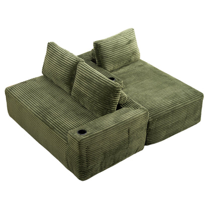 104 Inch Cloud Sectional Couch,Modern Modular Sectional Sofa with Deep Seat,Corduroy Boneless Couches with L-Shape Chaise for Living Room Bedroom,No Assembly Required image 4
