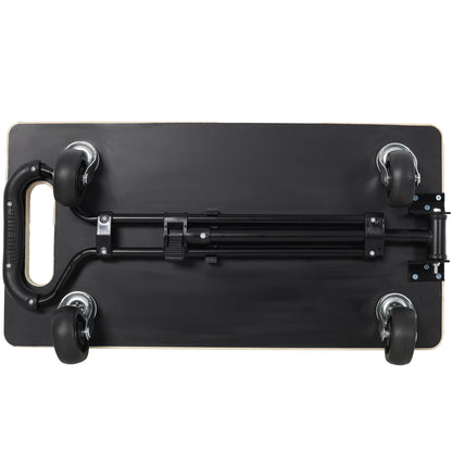 Heavy Duty Wooden Rectangle Moving Dolly with Ergonomic Handle, 440 LBS Load Capacity 3 Inch PP Casters, Multi Purpose Furniture Plant Transport Cart for Heavy Goods Moving image 3
