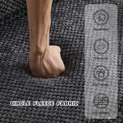 Compression Mahjong Sofa,Convertible Floor Sofa Bed,DIY Boneless Modular Sectional Sofa,No Assembly Required,Circle fleece fabric,Oversized Single Sofa with 1 Pillow,Dark Grey image 4