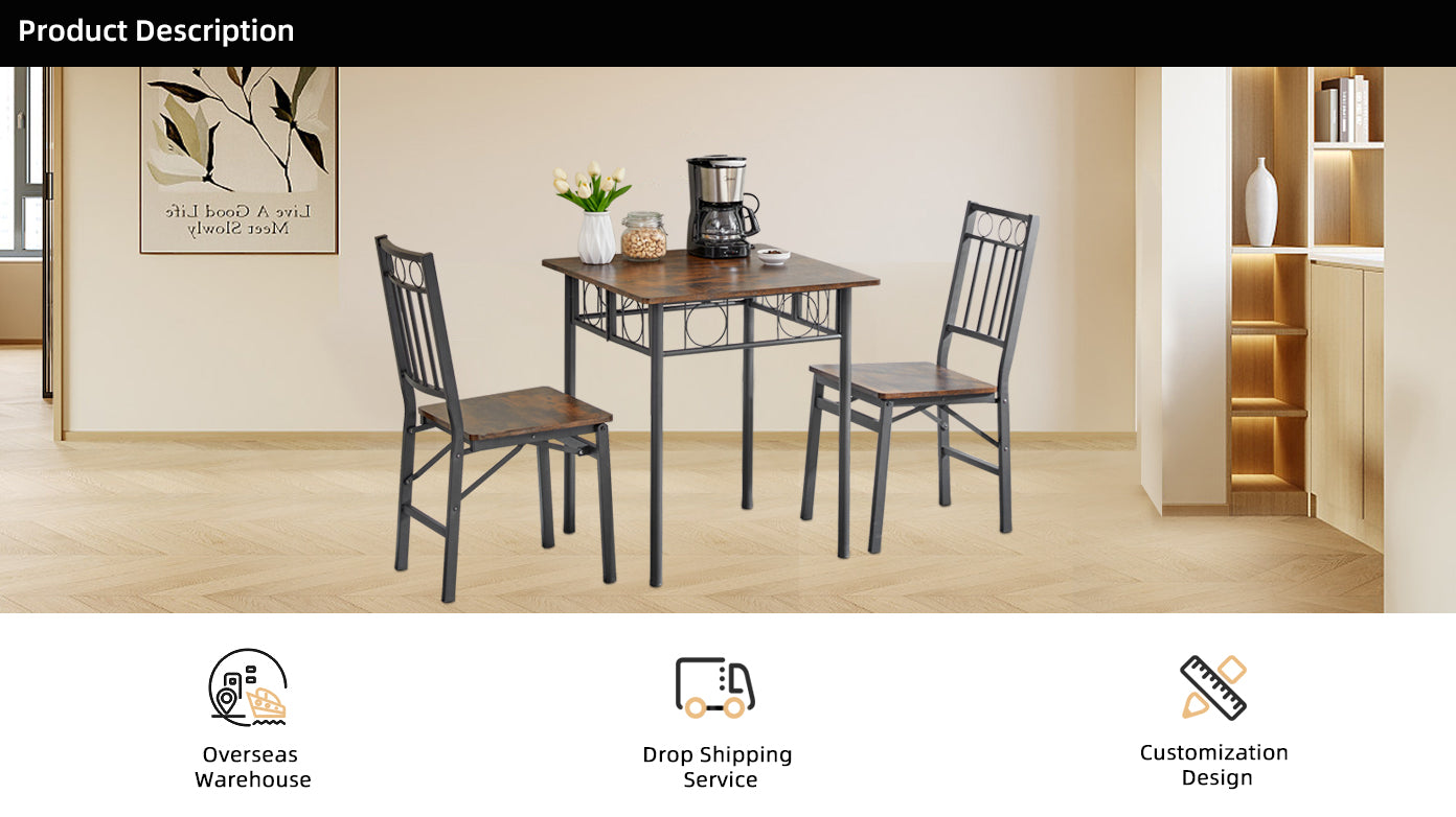 Set of 2 Dining Chairs, Metal & Wood Seat, Folding Retro Modern Style for Dining Room & Kitchen image 4