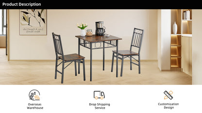Set of 2 Dining Chairs, Metal & Wood Seat, Folding Retro Modern Style for Dining Room & Kitchen image 4
