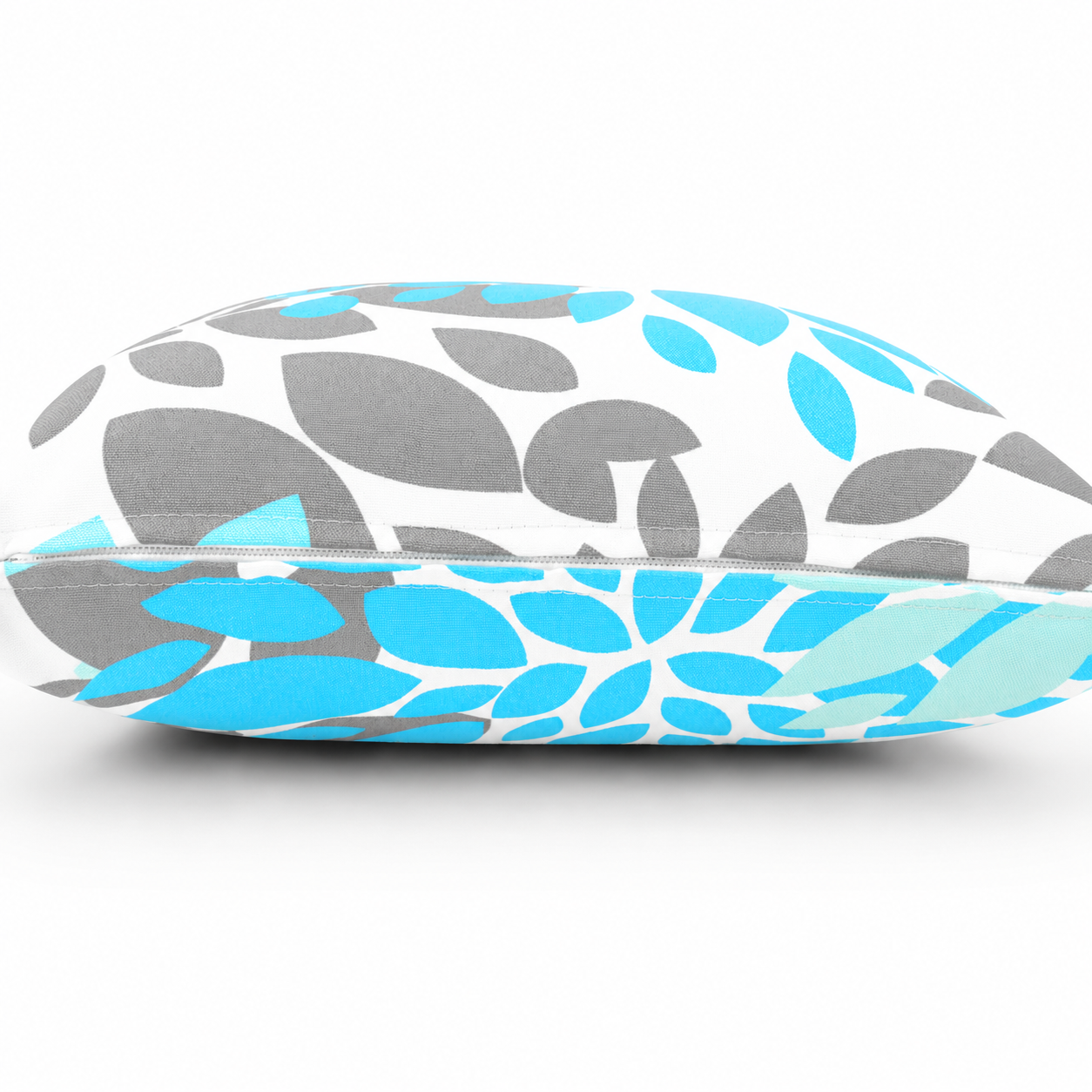 4 Pack Outdoor Pillow Covers ONLY 18x18 Inch, Water-Repellent Decorative Cushion Covers for Patio Furniture, Garden, Porch, Balcony and Outdoor-Teal and Grey Dahlia image 8