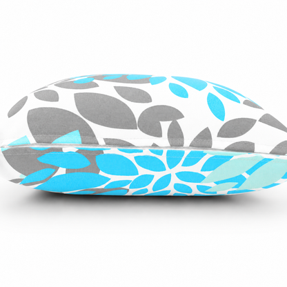 4 Pack Outdoor Pillow Covers ONLY 18x18 Inch, Water-Repellent Decorative Cushion Covers for Patio Furniture, Garden, Porch, Balcony and Outdoor-Teal and Grey Dahlia image 8