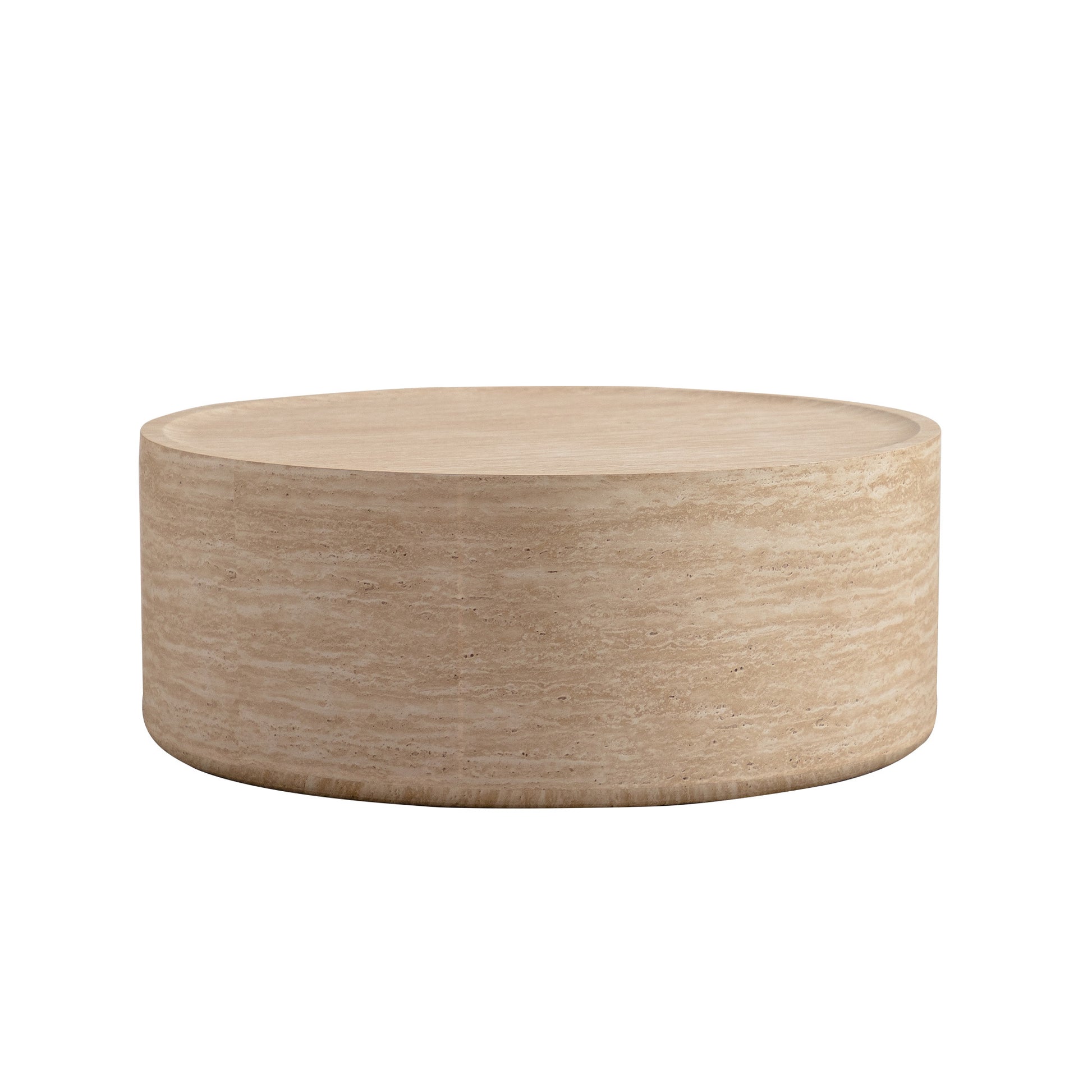 31.5'' Round Coffee Table with Mars Pattern for Living Room, Modern Drum Circle Coffee Table for Living Room, No Need Assembly (Mars Pattern) image 10